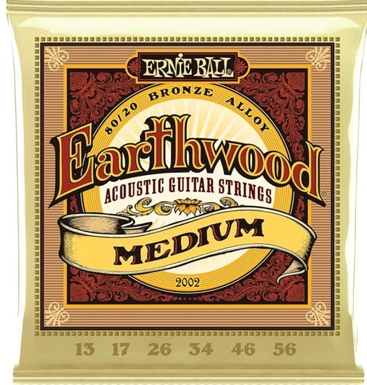Ernie Ball Earthwood Medium 80/20 Bronze Acoustic Guitar Strings - 13-56 Gauge