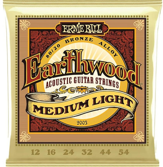 Ernie Ball Earthwood Medium Light 80/20 Bronze Acoustic Guitar Strings - 12-54 Gauge